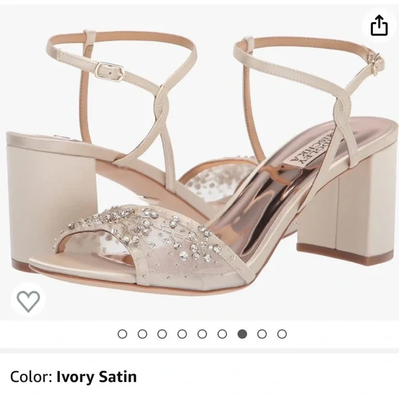 NWT Badgley Mischka Blaine Embellished Block Heel - Picture 2 of 9